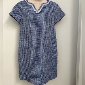 Kate Spade “In Full Bloom” Graphic Tweed Tunic Dress – Blue & Fresh White